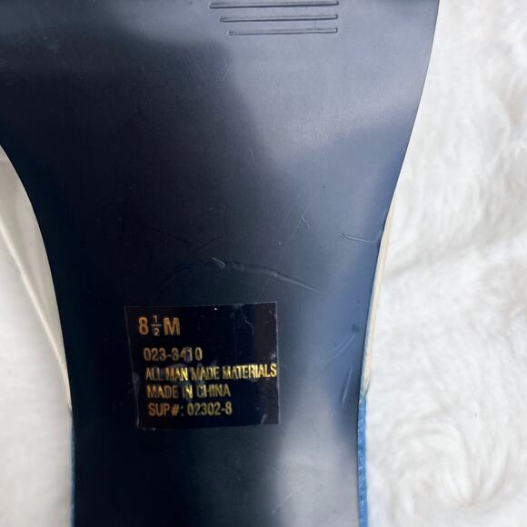 Y2K Clear Strap Square Toe Denim Heels Barbiecore Statement Party Homecoming - Picture 5 of 5